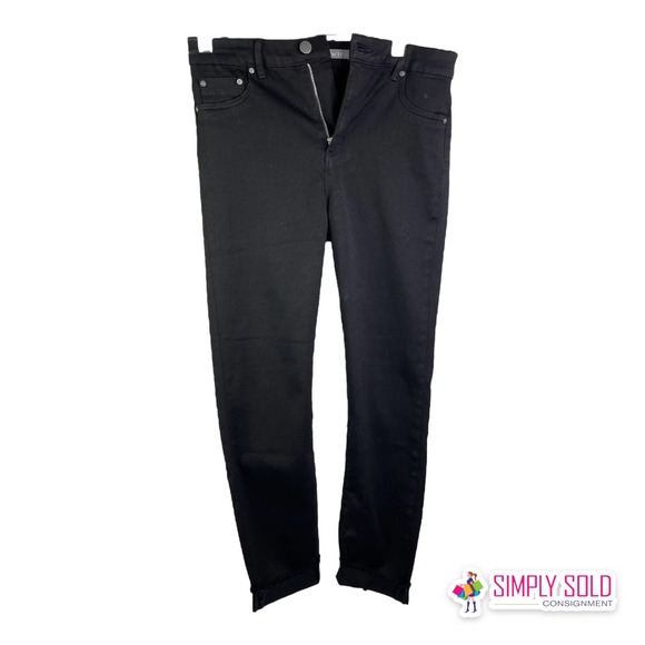 Tractr Women's Jegging Pants Black Jeans Denim Stretch Mid-Rise Flat Front 6/28 - Picture 1 of 9